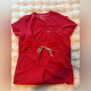 Figs Women's Scrub Set in Red